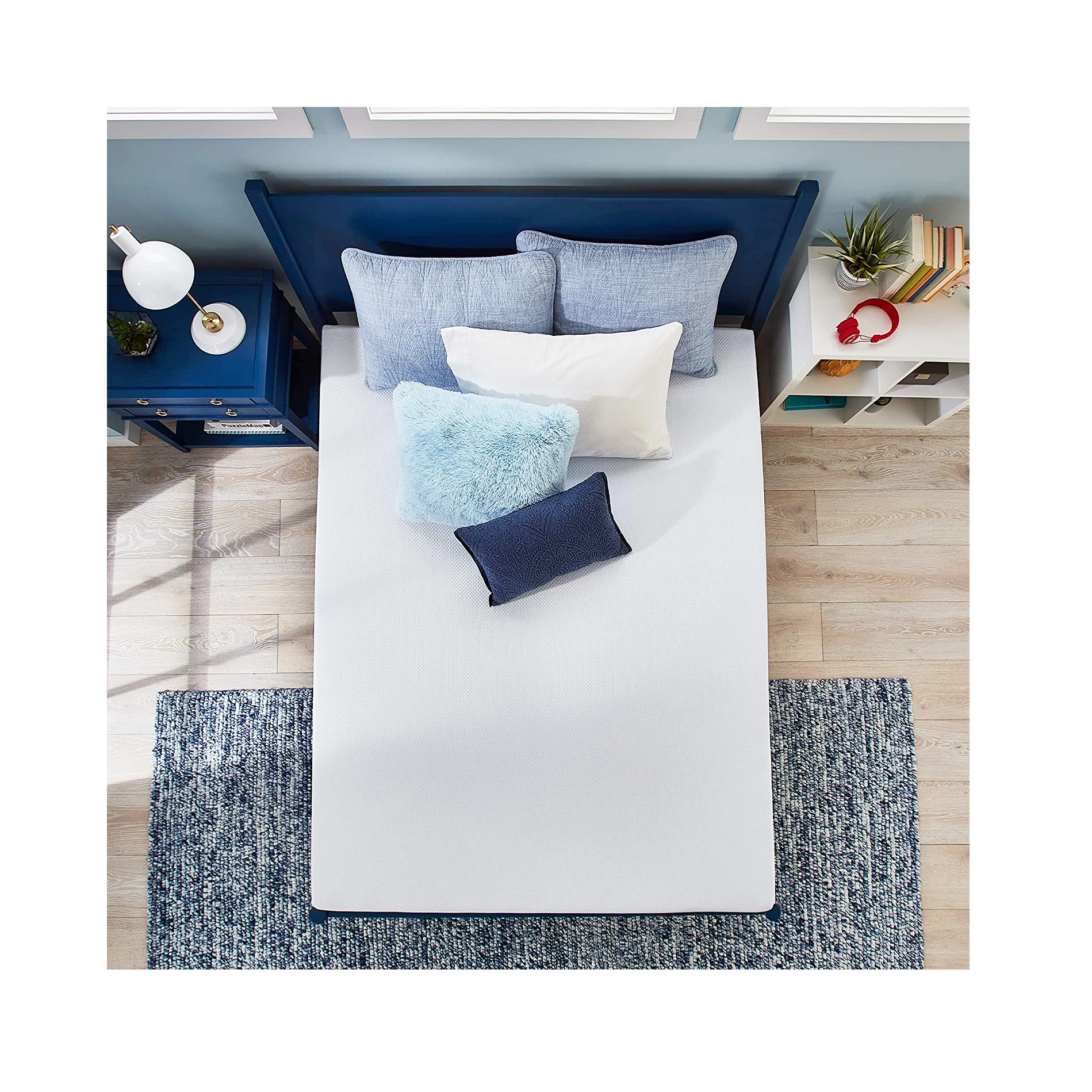 Pocket Spring Hybrid Waterbed Mattresses Double Bed Amethyst Far Infrared Mattress Pad