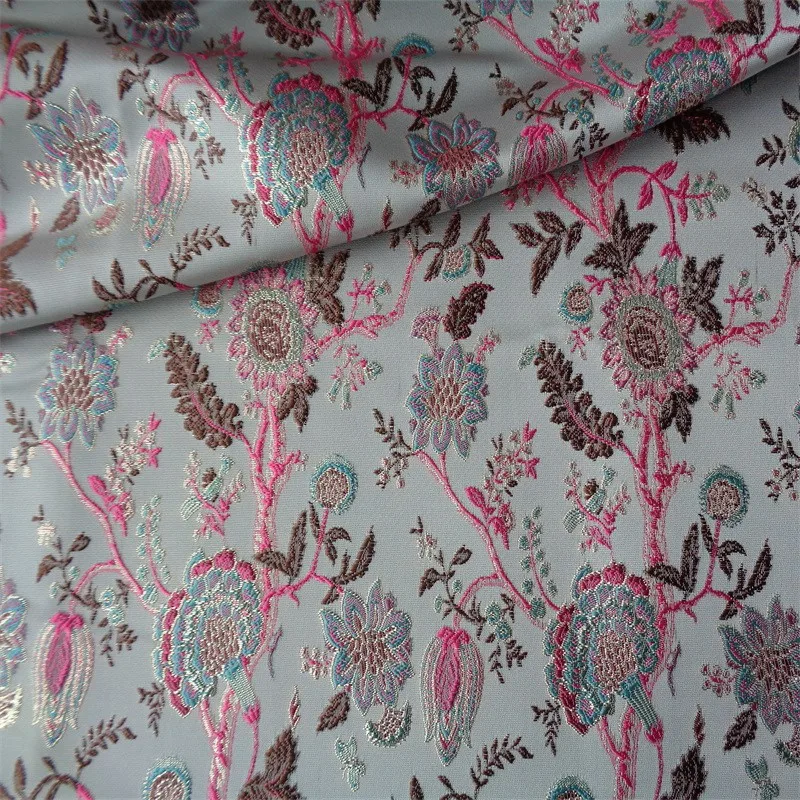 New popular thickened yarn-dyed jacquard brocade gold silk cockscomb flower fine fabric for clothing