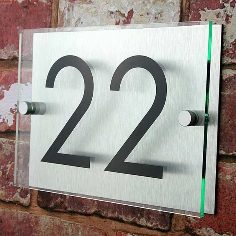 Factory fast shipping metal aluminium outdoor sign plate house number hotel NumberPlates