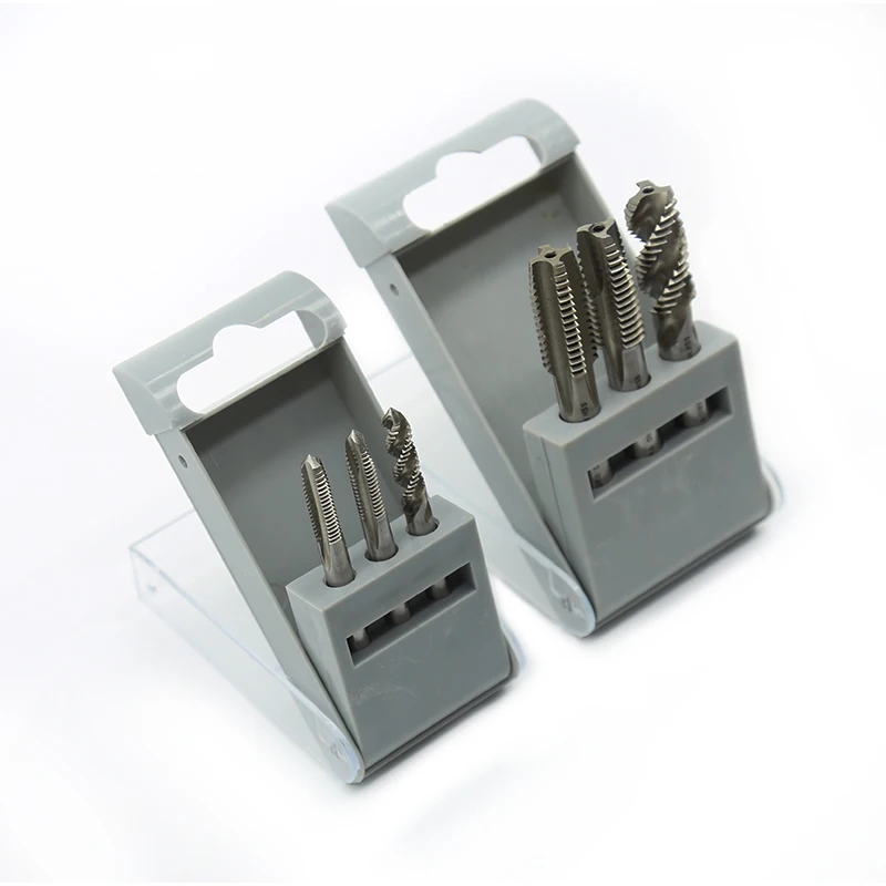 High Quality Customized HSS DIN352 Short Machine Taps Spiral Point Straight Fluted Screw Taps Set for Threads Cutting Tools