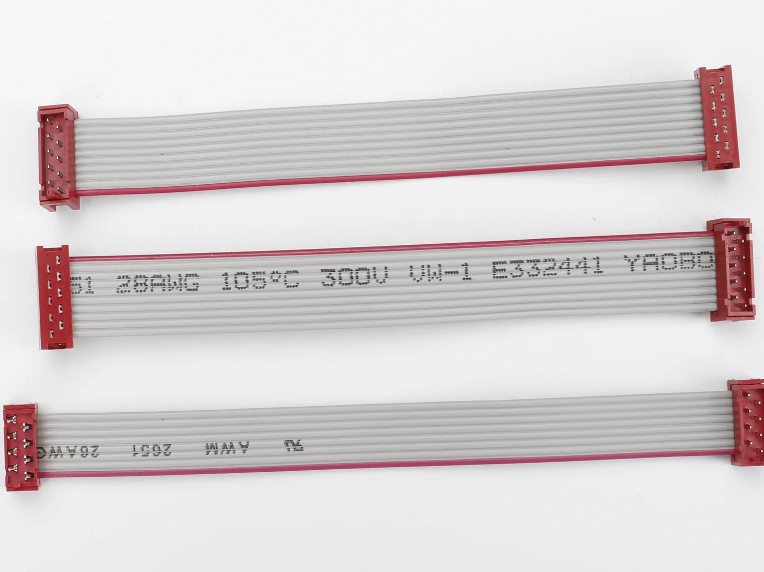 Flat Ribbon Cable Assembly Custom 1.27mm Red Micro Match IDC Socket custom pins