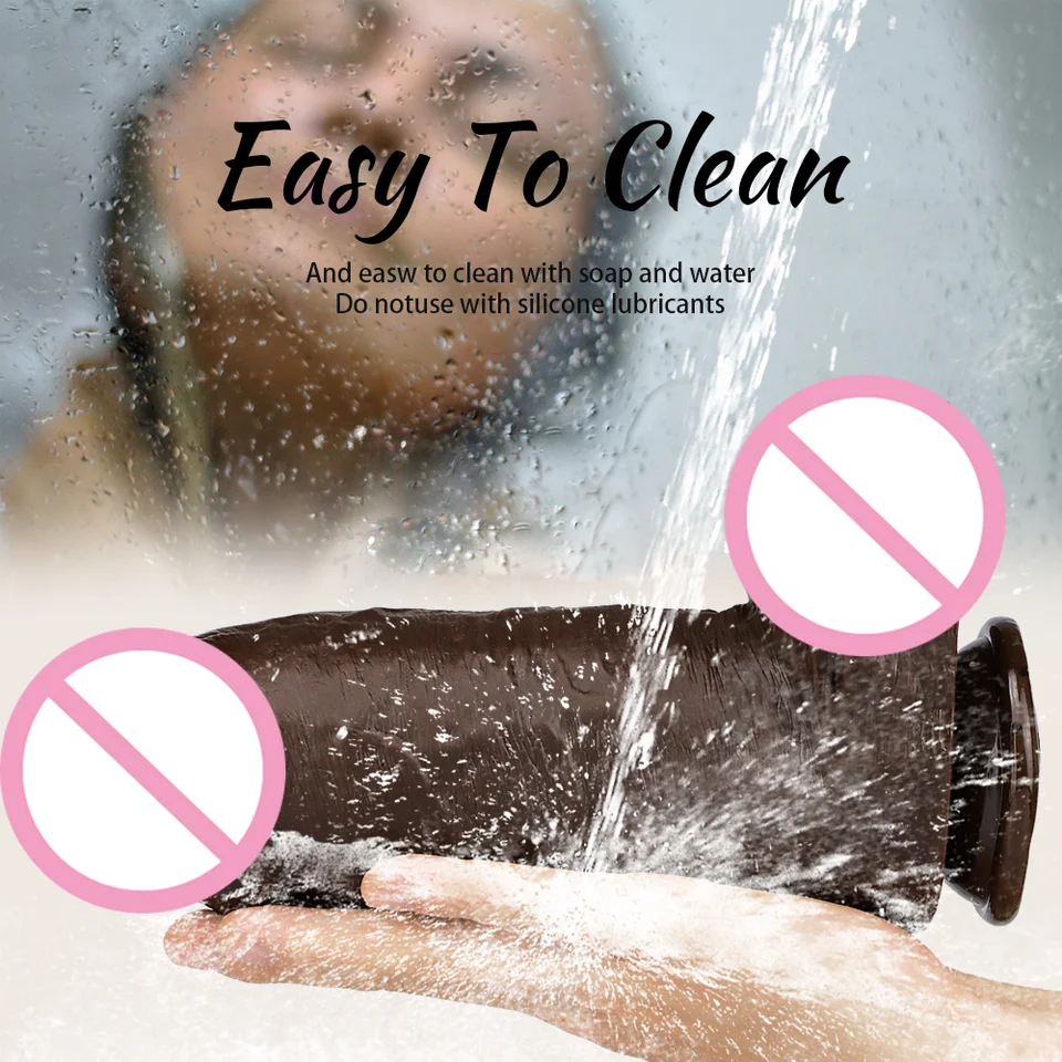 GF Thick Dildos Wholesale Dark Brown Dildos with Suction Cup Multicolor 9.6in Long Chocolate Huge Penis Sex Toys for Women