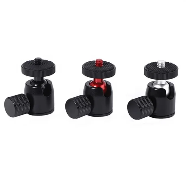 Ball Head Hot Shoe Single Dual Layer 360 Degree Rotation Small Platform for Camera LED Flash Tripod 1/4 3/8 Adapter Ball Screw