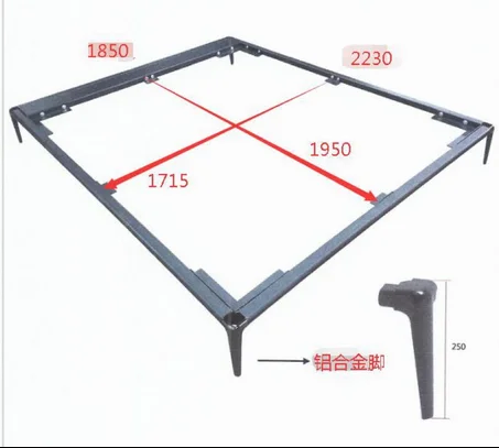 Aluminum bed frame leg industrial wind design 1.2m 1.5m 1.8m metal bed frame Furniture Leg