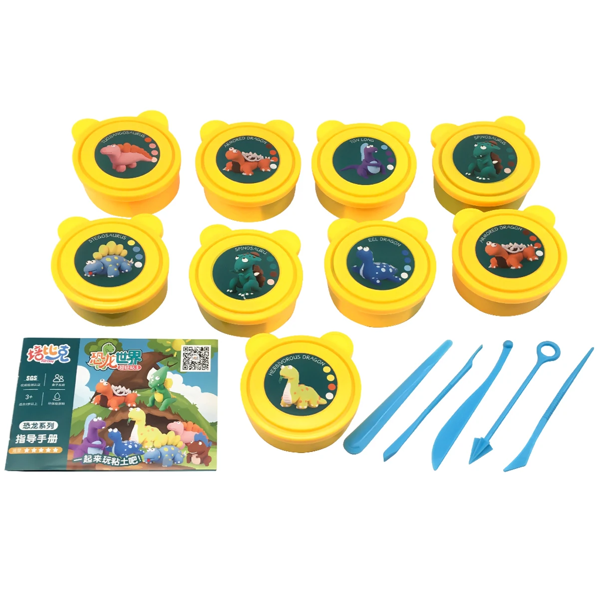 
Dinosaur and Dessert Model Ultralight Clay Playdough DIY Slime Making Kit Set 