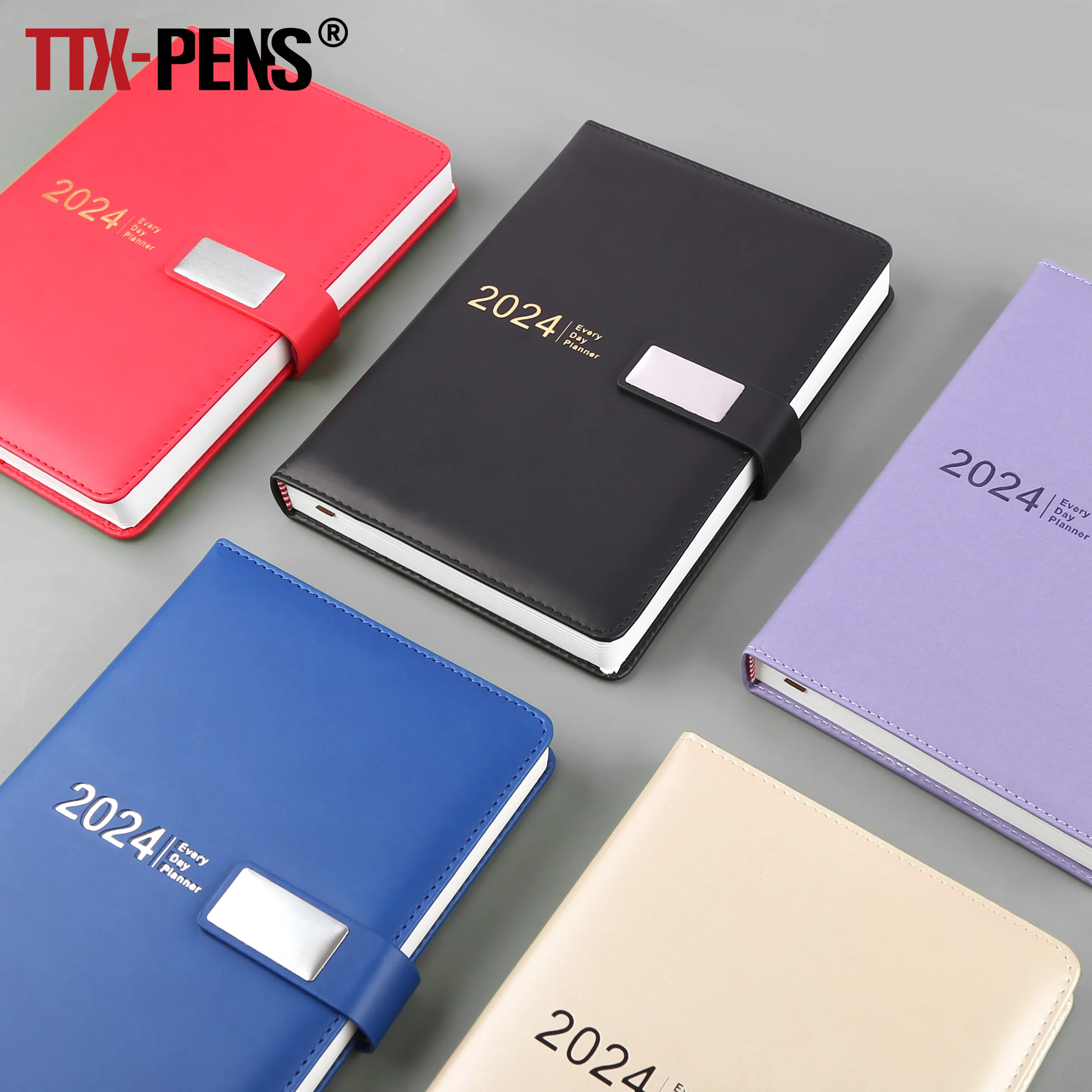 TTX Christmas Giveaways Custom Logo A5 Format Pu Vegan Leather Journal Notebook