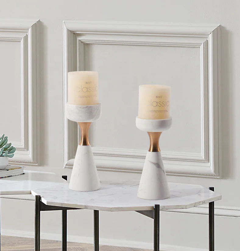 
Custom logo modern style stone candle holder for home wedding decor 
