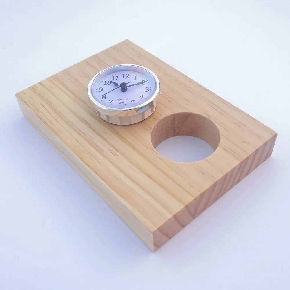 
65mm clock insert wood desk clock fit up silver bezel Roman numeral dial M2188 small quartz clock movement 