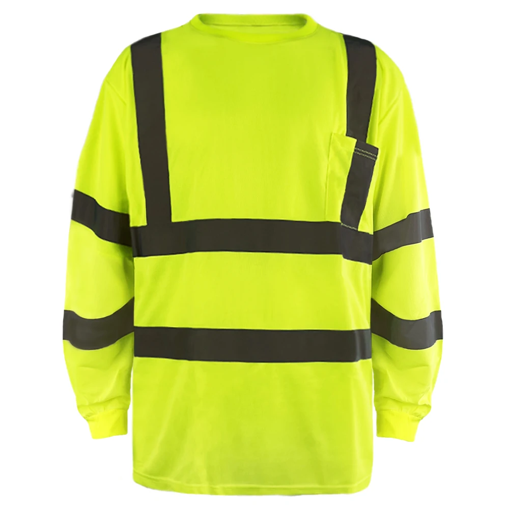 Retail Polyester Summer Breathable Safety Shirt High Quality CLSSS 3 Reflective Tape Safety Shirt with Chest Pocket and Logo