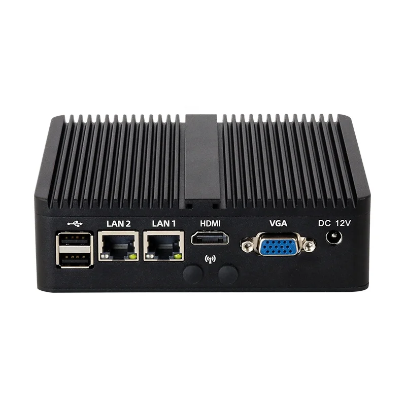 Fanless Mini PC J6412 with  DDR4 2 LAN 2 COM  RS232 RS485 Enclosed Support Windows10/11 Linux
