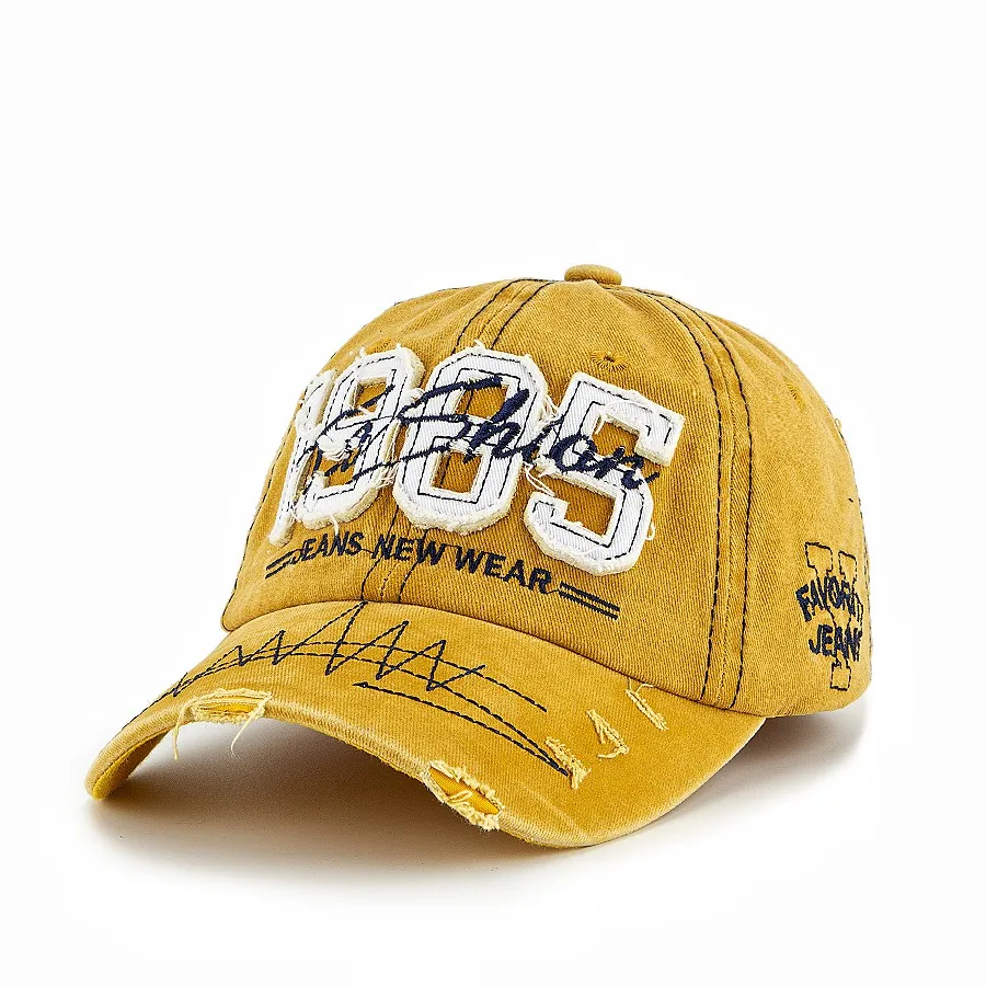 Stick cloth alphabet embroidery baseball cap men wash hole bent eave cap sun protection sun hat