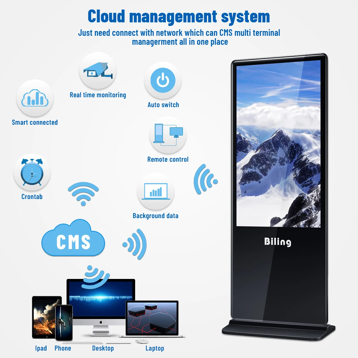 43 50 55Inch Indoor Advertising Kiosk Lcd Advertising Payers And Displays Kiosk Android Windows Freestanding Digital Signage