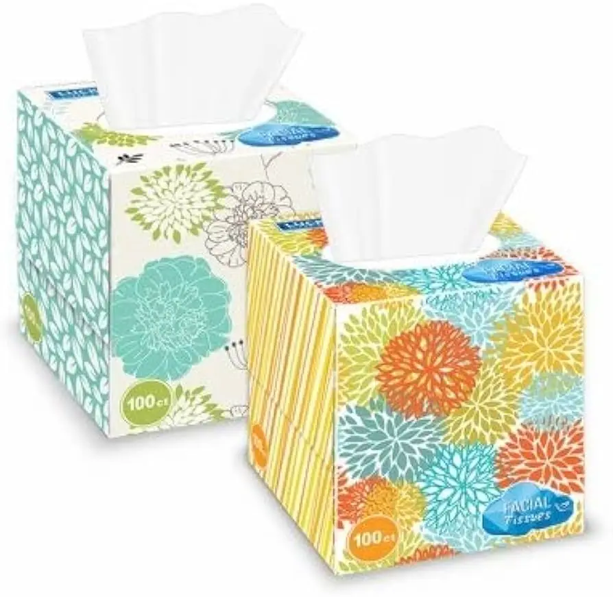 2-4 Ply Soft Cotton Facial Tissue Boxed Ultra Soft Home Face Towel Paper Virgin Wood Pulp for Sports