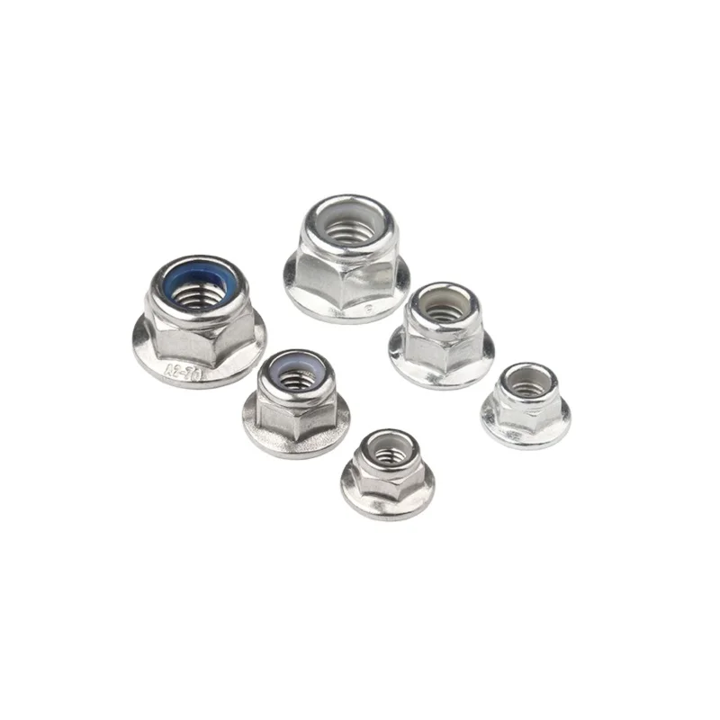 Нержавеющая сталь 18-8 супер дуплекс безопасный 2205 2507 A286 904L Inox AISI 304 316 шестигранный фланец нейлоновая вставка самоблокирующая гайка DIN6926