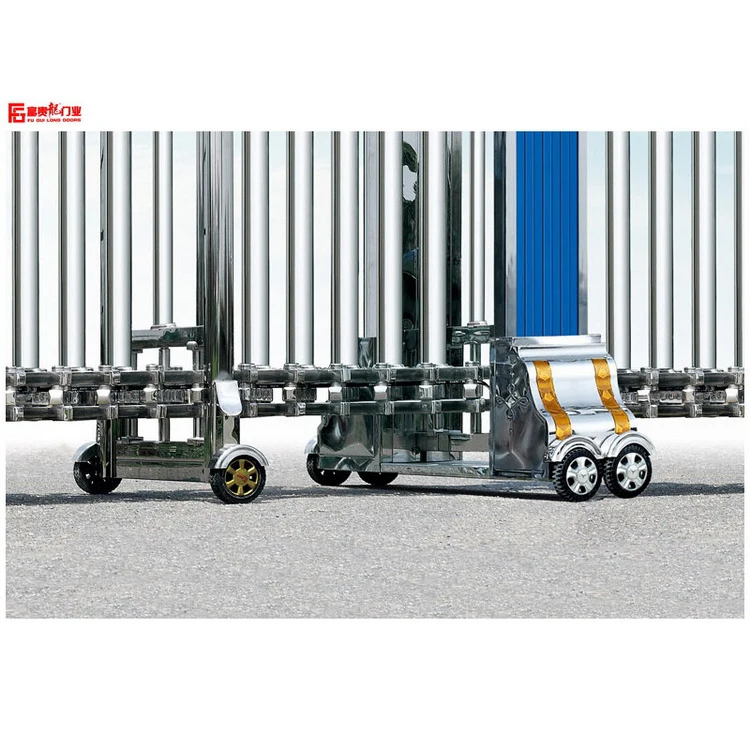 
Factory direct sales retractable door Automatic Stainless steel Retractable Sliding Gate For Courtyard telescopic door design 