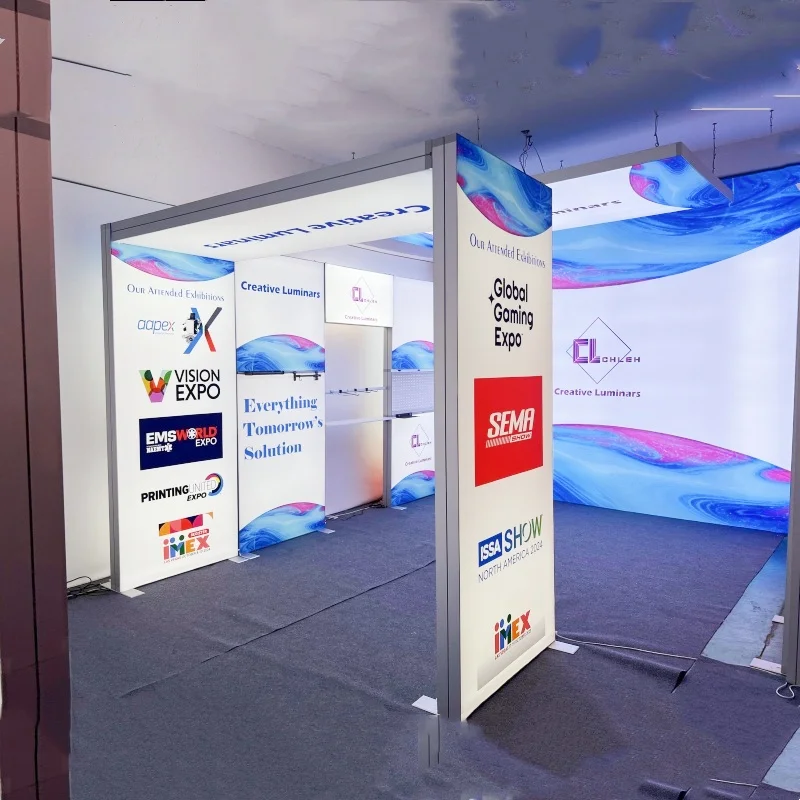 Creative Luminars Portable Hybrid Type Exhibition Booth Design For Trade Show Fair Booth