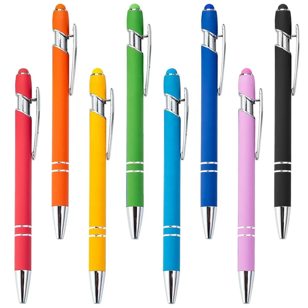 cheap fashion personalized logo promotion active plastic stylus slim touch screen ball pen