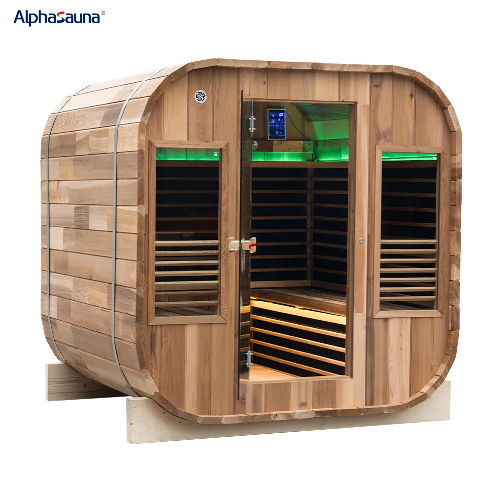New Red Ceder 4 Person Outdoor Infrared Sauna Room For Sale