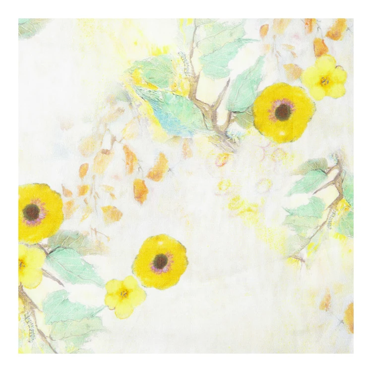 Ткань из хлопка и льна Ramie 42 с цветочным принтом, ширина 135, шелковая ткань, конкурентоспособная цена