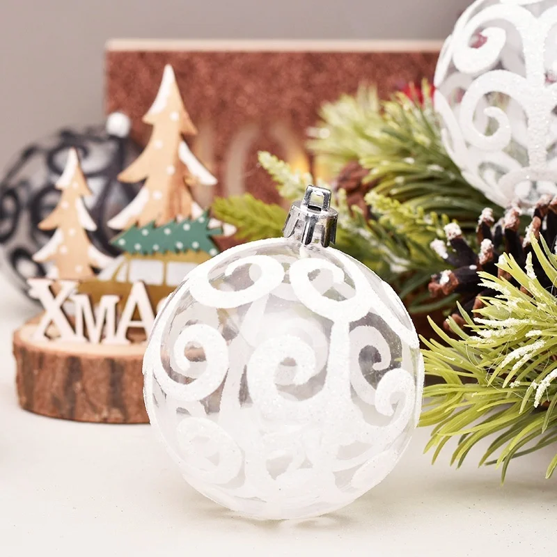 Factory Wholesale 7cm Transparent Eco-Friendly Christmas Ball Ornaments Home Party Hanging Clear Plastic Ball Pendant