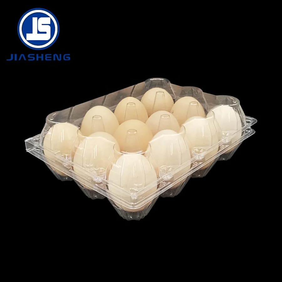 Custom clear disposable 12 holes egg boxes plastic tray egg container for fridge storage