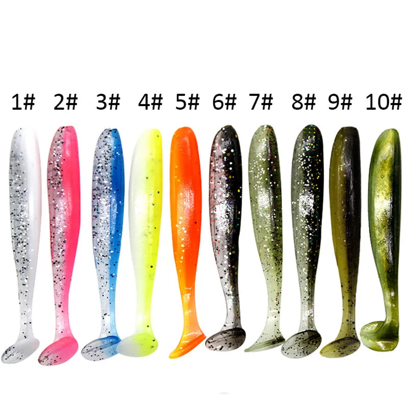 10Pcs/pack Wobbler Soft Fishing Lure 70mm 2g Easy Shiner Jig Lure Swimbait Silicone Soft Bait