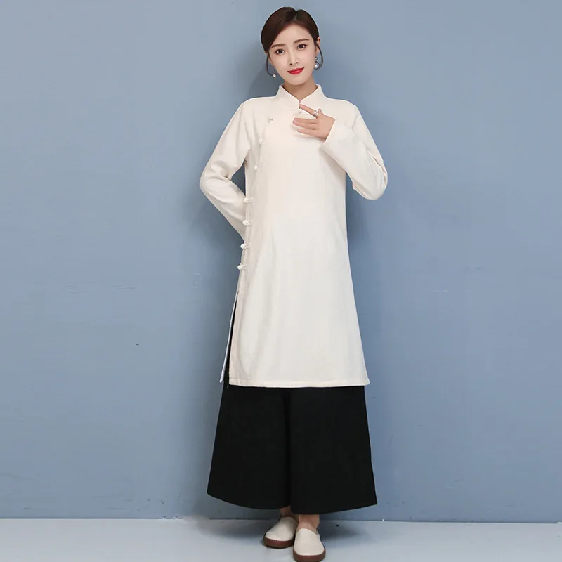  Новое поступление современный Чонсам chongsam в традиционном китайском стиле baju Длинная женская одежда hanfu для осени весны и