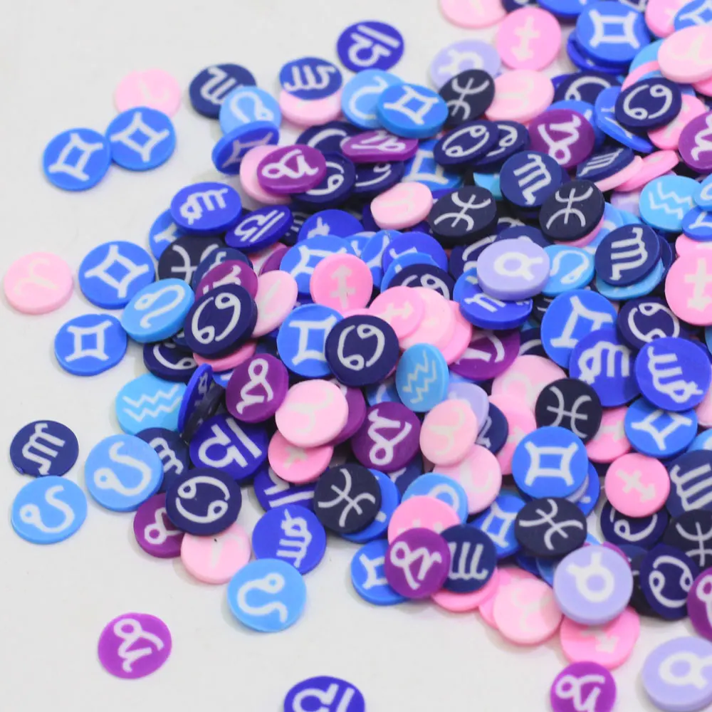 
Signs Of The Zodiac Polymer Clay Slices for DIY Crafts plastic klei For Nail Art Accessories,Crystal Slime fill 