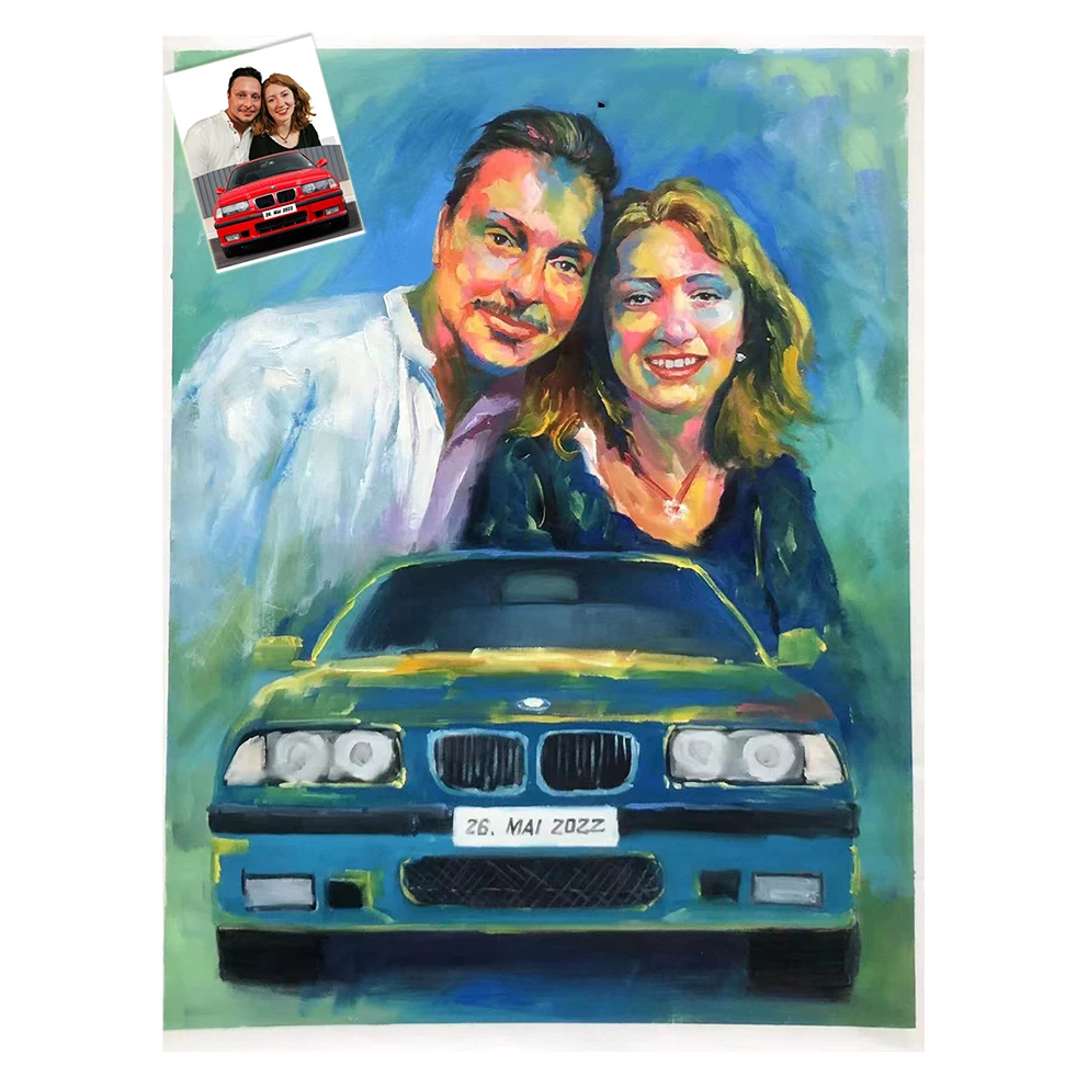 Handmade Abstract Human Figure Oil Painting Pop Portrait oil painting with Thick Texture from photo