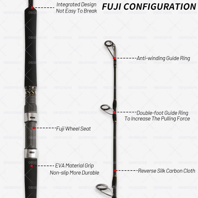 OBSESSION Factory Direct Slow Jigging Rod Japan Fuji Guides Saltwater Boat Stickbait Popper Fishing Rods for Sale with Prices