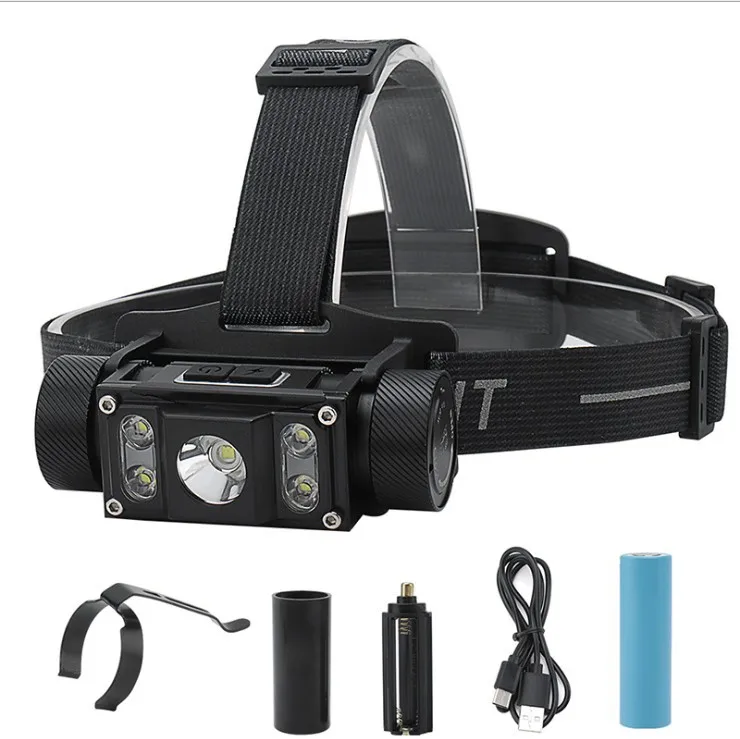 New Type-C Fast Charging 5LED Strong Light Aluminum Alloy Outdoor Work Headlight with Magnet