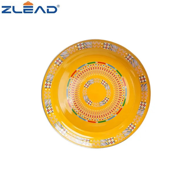 205D Tableware Enamel Round Plate Enamel Tray