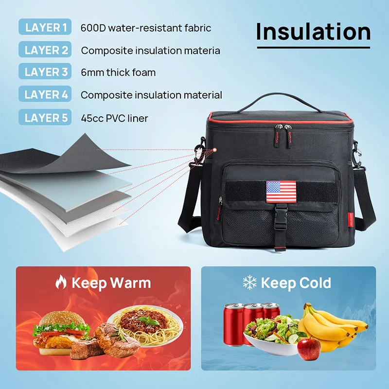 Travel Camping Picnic Fishing Beach Time Soft Tactical Rotary Air Valve Collapsible Leakproof Insulated Lunch Cooler Bag