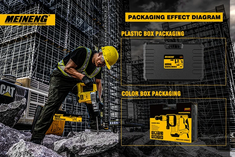 Portable 1500W Handheld Electric Concrete Demolition Jack Hammer DIY Grade Machine Used in Construction Industry