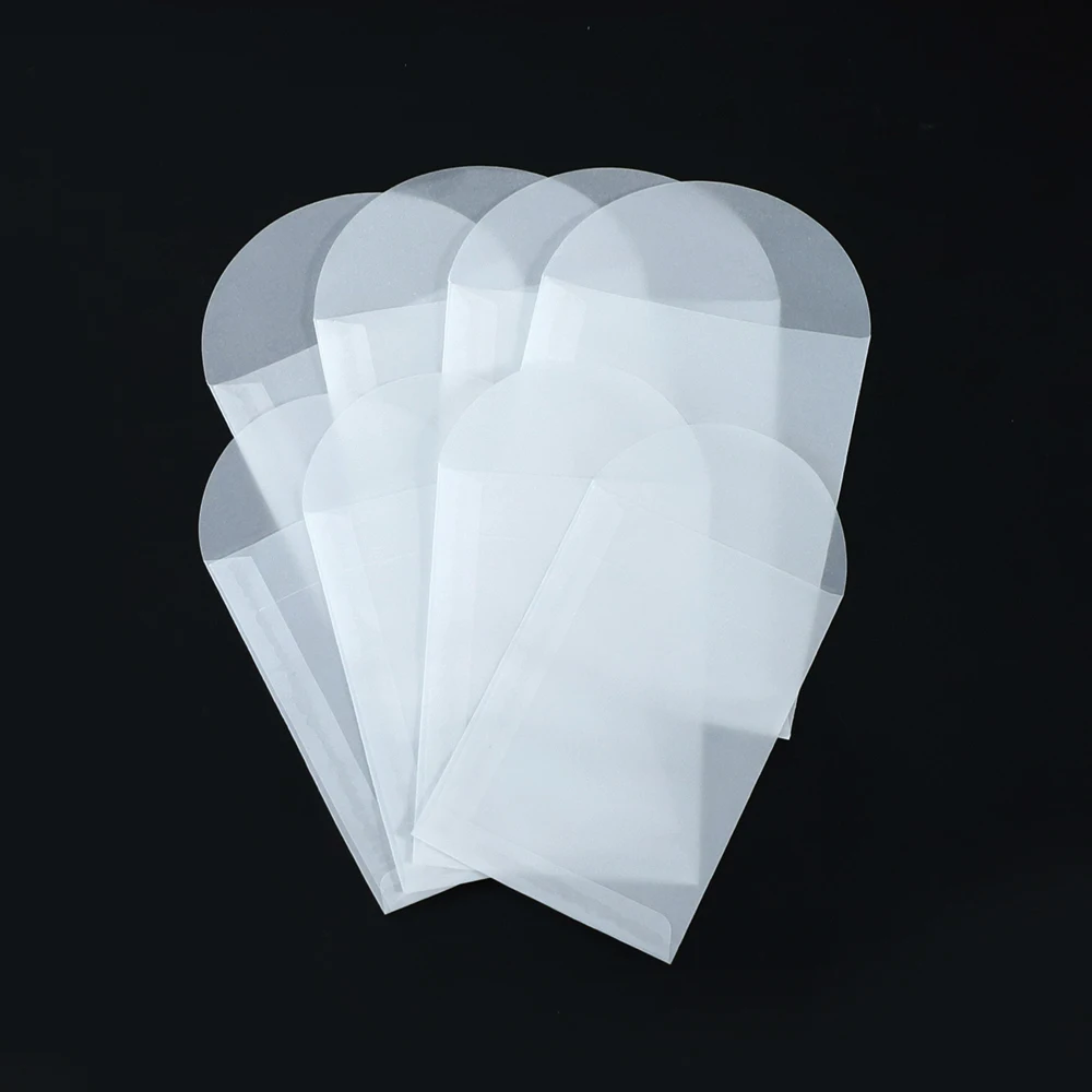 Factory sale custom small translucent paper envelope 110gsm square flat jewelry packaging paper bag