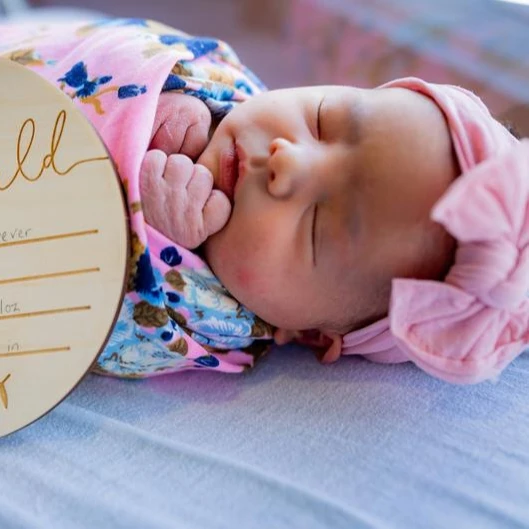 Hot selling Baby Gift Sets wooden monthly milestone card  commemorative photo newborn month card