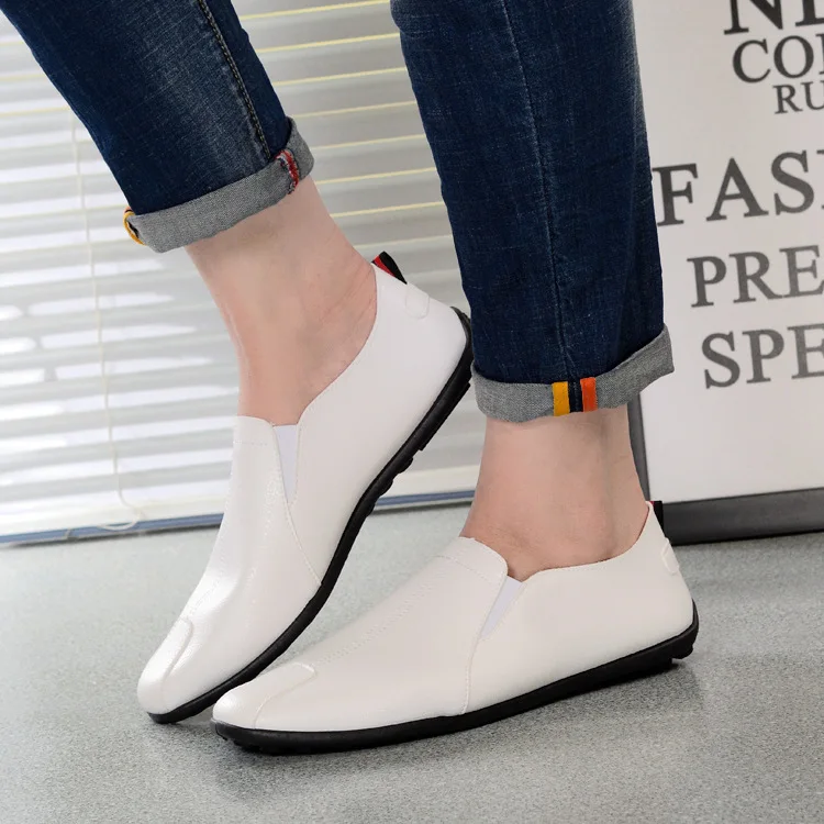 New design style factory wholesale custom fashion casual lazy person plain color PU soft sole for men business dress shoes