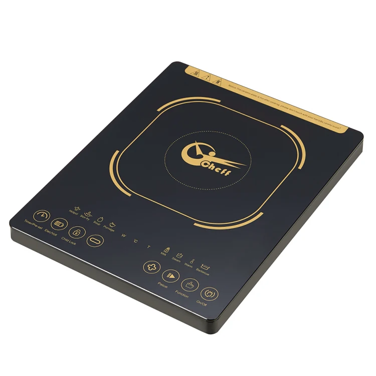 Factory small square glass ceramic plate single burner touch control 2000W induction cooker