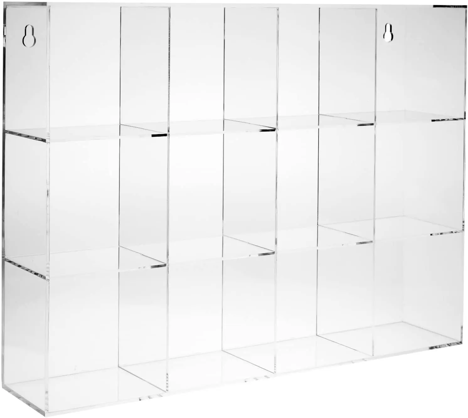 12 Compartments Acrylic  Display Cabinet Wall Mounted