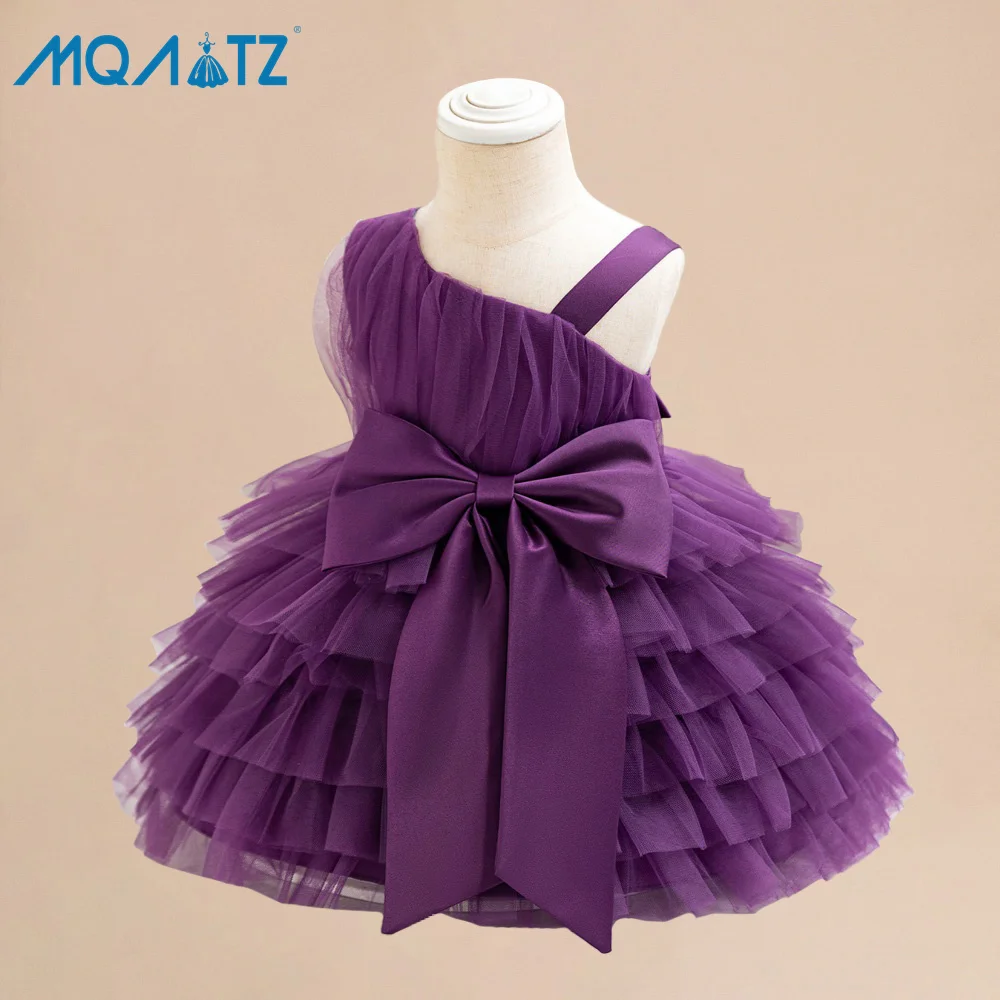 MQATZ Wholesale Purple Tulle Flower Dress Summer Party Dress For 3 Years Old