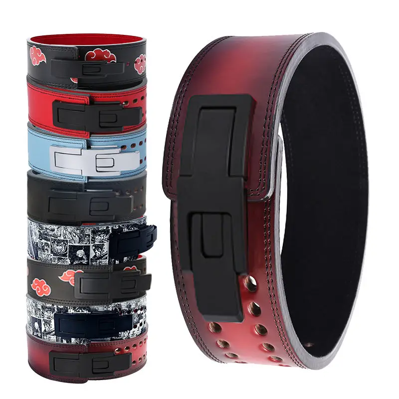 Verchoo Heavy Duty Fitness Workout Power Powerlifting Cinturones Gym Weight Lumbar Leather Weight Buckle Lifting Belt For Men