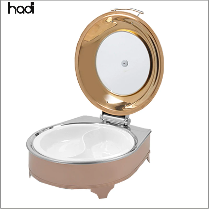 Hotel Supplies Wholesale Catering Serving Dishes square Buffet Bain Marie Rose Gold Chaffing Dish Food Warmer