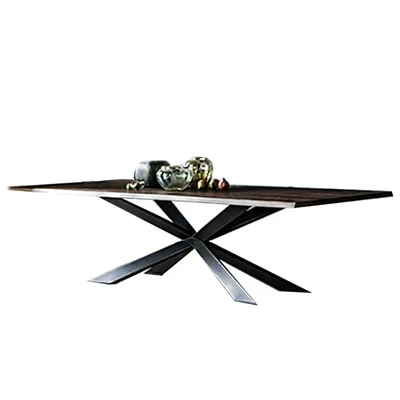 Nordic dining table solid wood dining table industrial style office conference table simple retro wrought iron creative