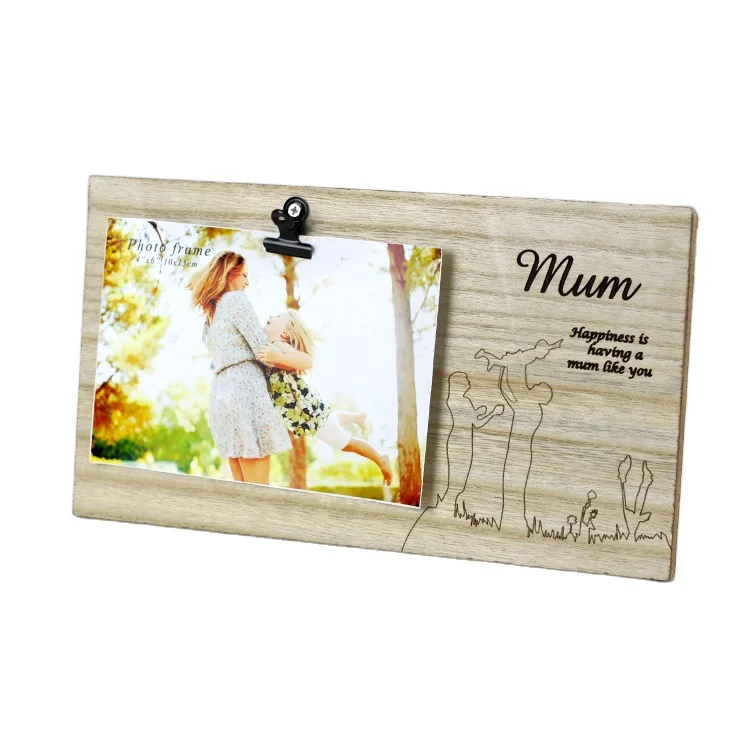 Подарок моей матери Лазерная настраиваемая деревянная фоторамка