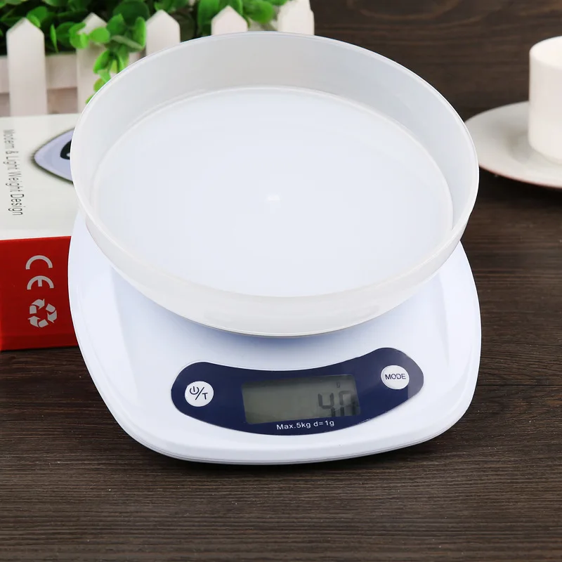 Household Electronic Digital Kitchen Food Weighing Scale With Removable Bowl For Cooking Baking