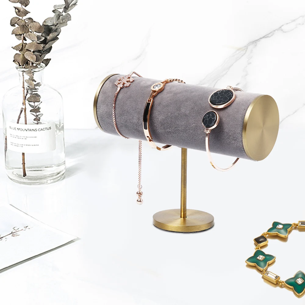 Velvet Covered Bracelet Bangle Watch Display Stand Jewelry Display Rack Holder Organizer T-Bar Countertop Window Show