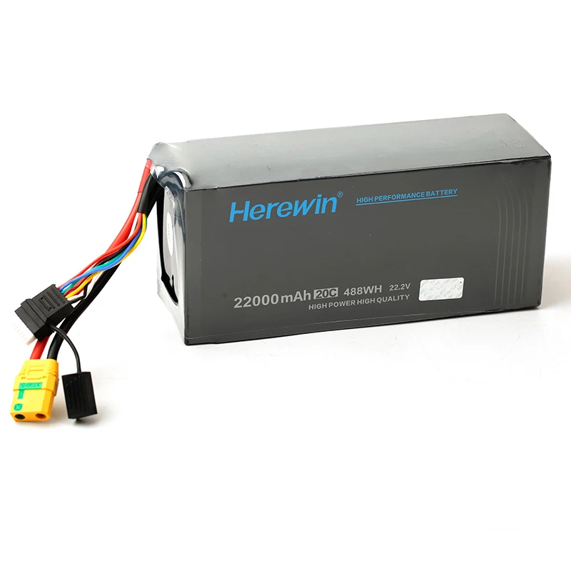 Herewin High discharge rate 6s lipo 16000mah 22.2V 20C rechargeable Lithium ion Iron Phosphate battery for UAV Muticopter drone