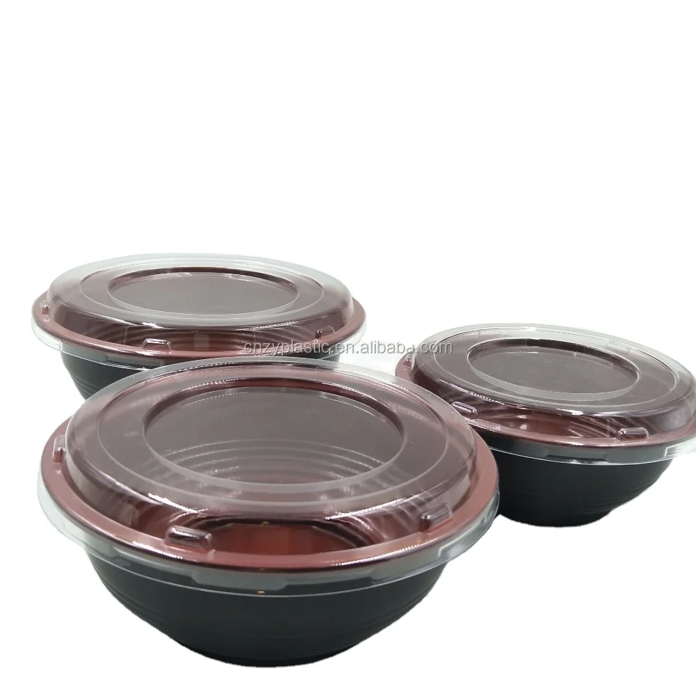 Plastic Food Packing Container Disposable Food Box Takeaway Disposable Eco Friendly Noodle Bowl Red&black Pulp Moulding Accept