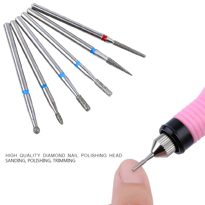 diamond cutters for manicure cuticle burr milling cutter pedicure nails accessories tools diamond nail drill bit