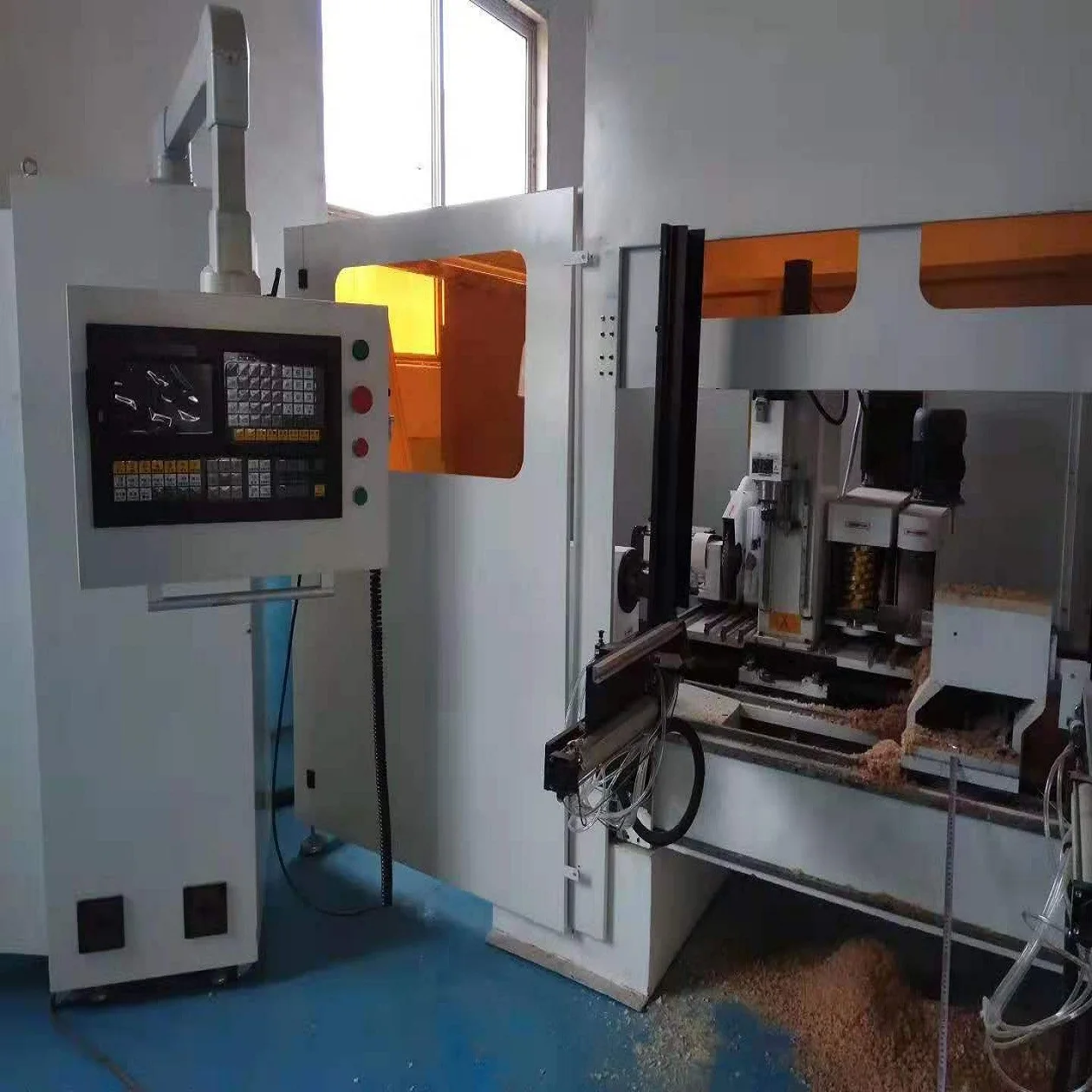 High Precision Bending Wood Milling And Polishing CNC Wood Carving Lathe Center With Auto-feeding Device